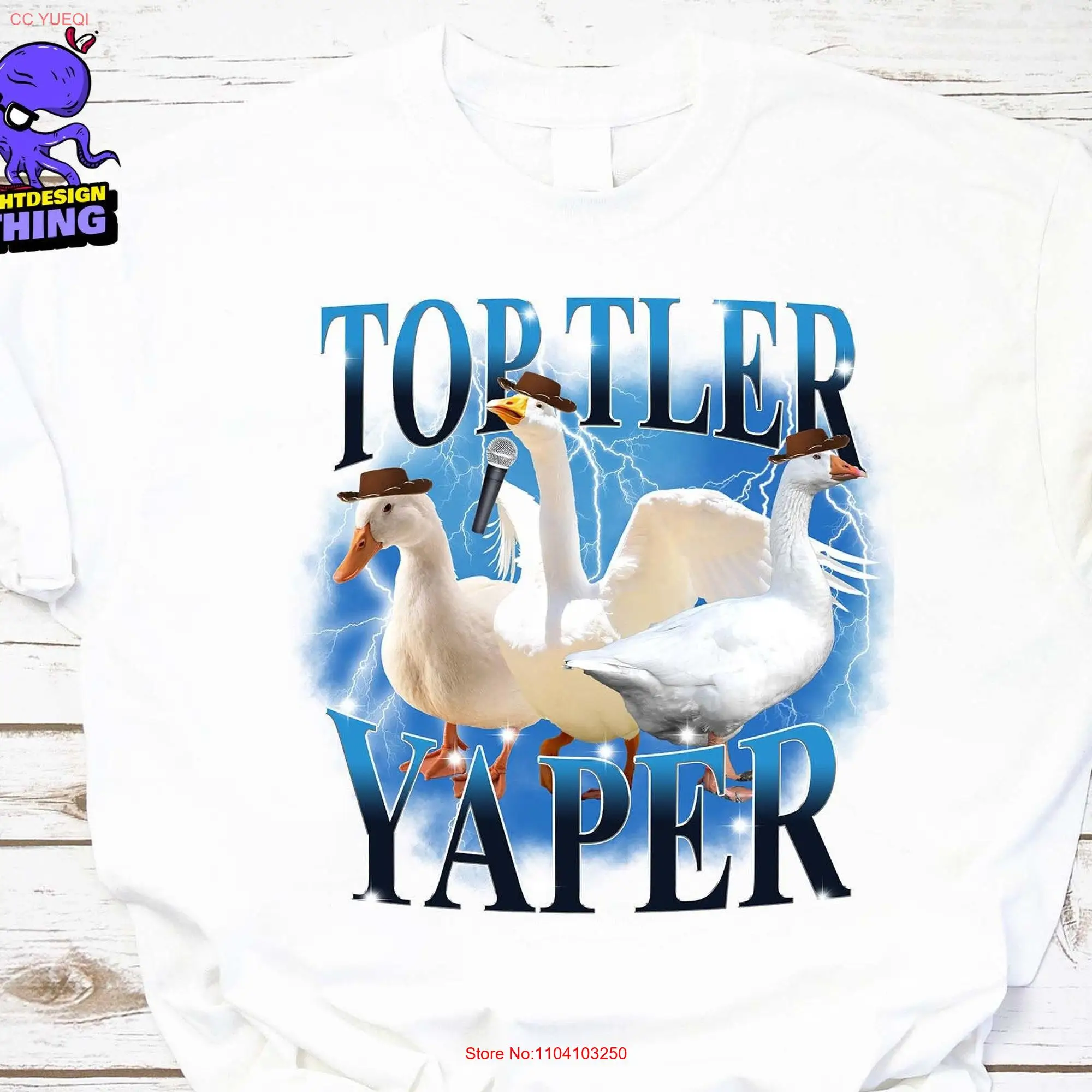 Top Tier Yapper Goose T Shirt Vintage Funny s Silly Joke Animal Lover long or short sleeves