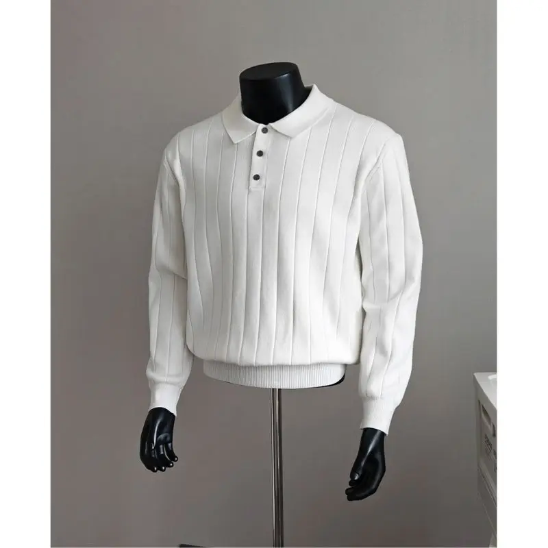 

High-End Knitted Sweater for Men Spring Autumn Long Sve irt Premium Quali Faionable Outerwear M T-irt