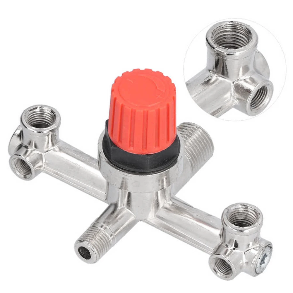 FAAJ-Air Compressor Switch Tube Double Outlet Metal Valve Pressure Nonadjustable Fitting Accessory