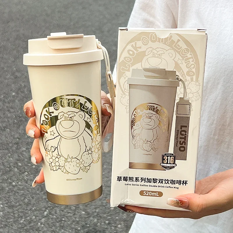 520ml Disney Mickey Minnie Thermos Bottle Cartoon Stainless Steel Travel Leak-Proof Vacuum Cup Tea Coffee Mug Insulated Cups
