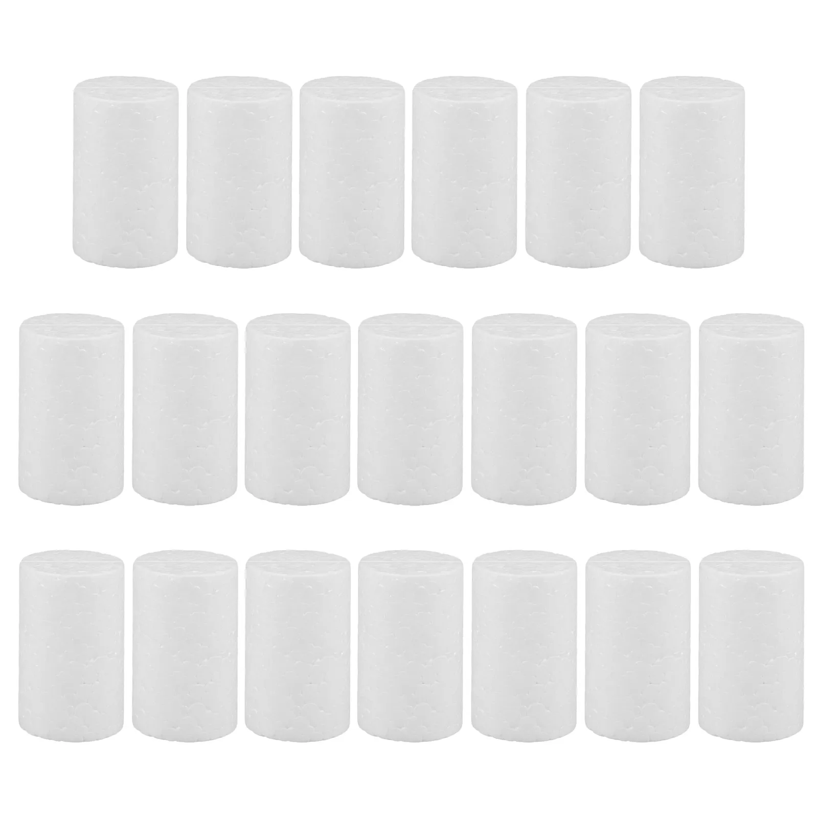 

20Pcs White Polystyrene Foam Cylinders 5x3cm Blank Tubes DIY Christmas Craft Foam Decoration Supplies Round Column