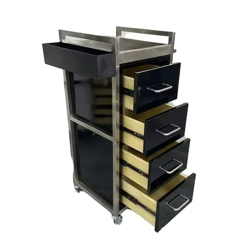 High Quality Multifunction Hair Salon Cabinet Stainless Steel Barber Shop Equipment Hair Salon Storage Cabinet for Sale