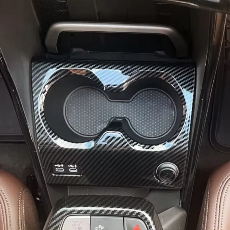 

Fit For BMW X1 U10 2023 2024 ABS carbon fiber car front cup / rear cup decorative frame interior accessories