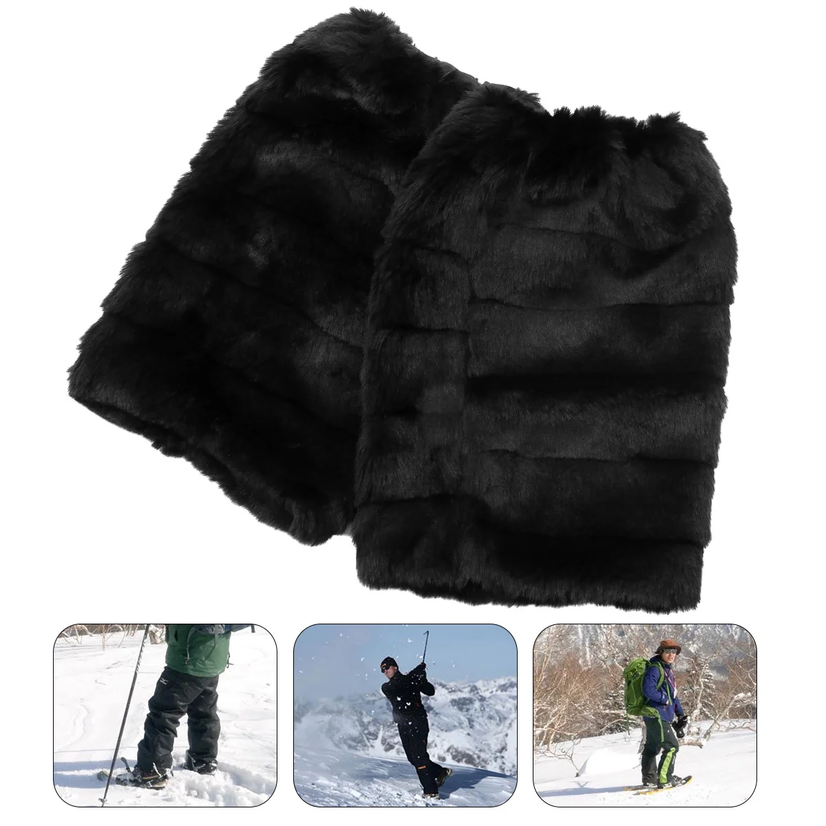 Cuff Long Foot Sock Women's Black Boots Faux Fur Cuffs Rabbit Winter Covers Warm Leg