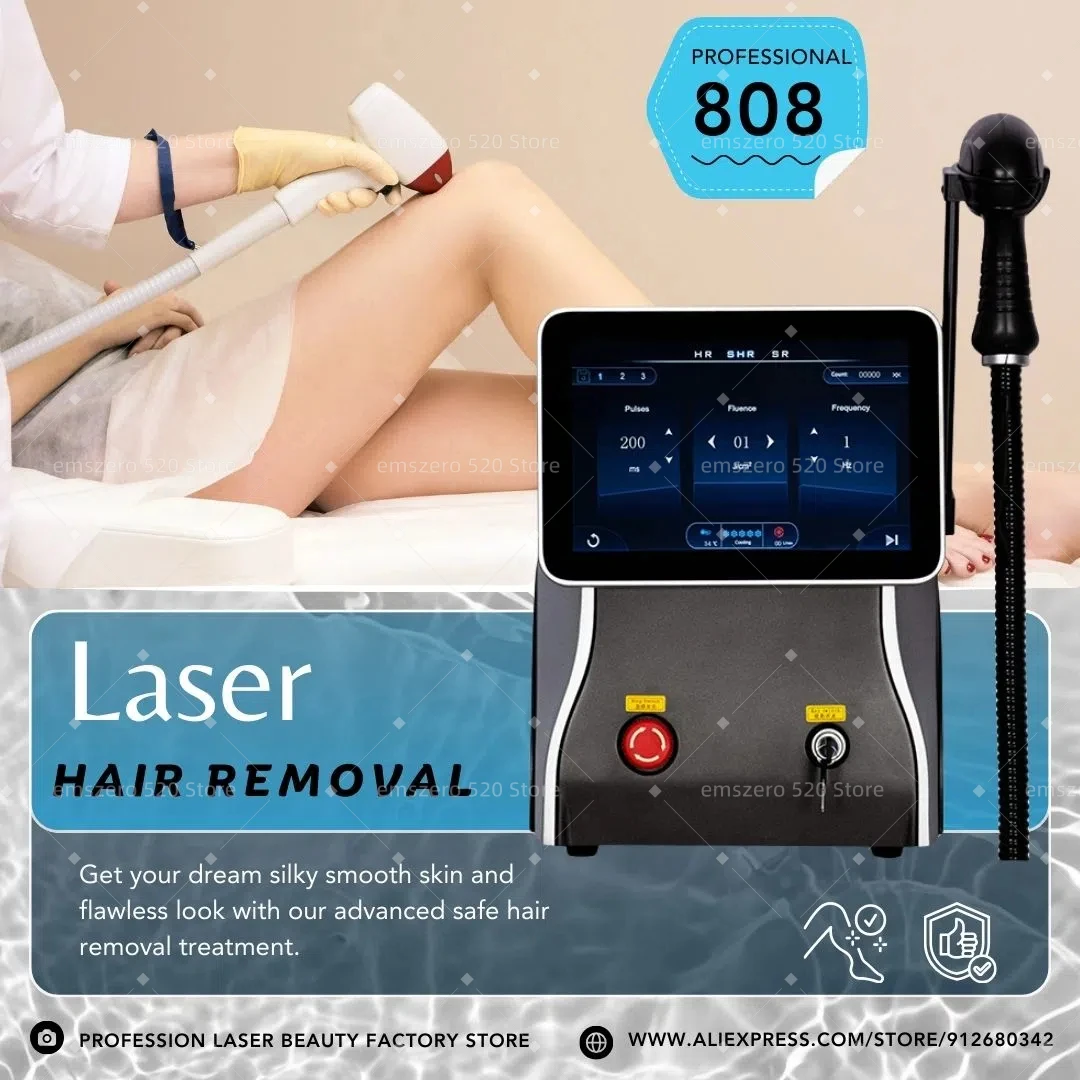 

NEW Portable 3000W Diode Laser 755NM 808NM 1064NM Wavelength Freezing Point Painless Permanent Hair Removal Gift Accessories