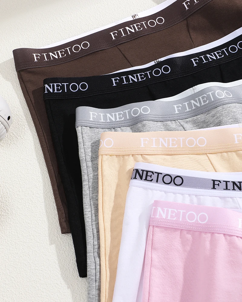 6Pcs/Set Women Cotton Breathable Panties Patchwork Soft Panty Mid Waisted Finetoo Underpanties Four shorts Sexy Flat Corner Pant