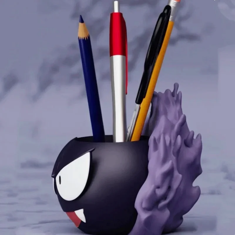 Pokemon Gastly Pen Holder Anime Stationery Storage Box Cartoon Desk Decoration Action Doll Collection Office Supplie Accessories