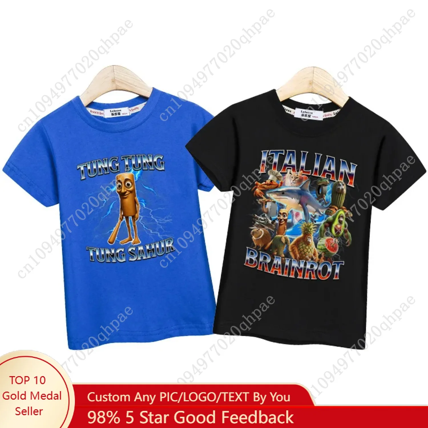 Chemise d'été pour enfants, camiseta de dessin animé Brainrot italiano pour garçons, haut imprimé AI, camisetas à manches courtes