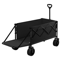 WOLTU Foldable Garden Cart with Rear Door Wheels 200L Large Capacity Handcart Camping Wagon Trolley Cart for Picnic Beach Garden