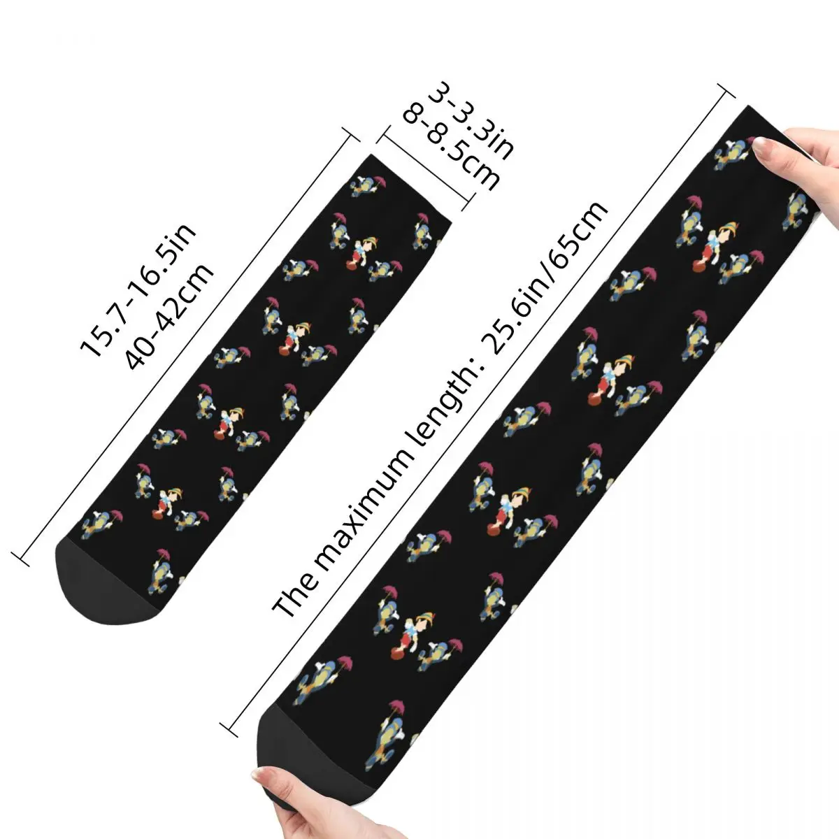 New Pinocchio Jiminy Cricket Socks Men\'s Women\'s Polyester Socks Crazy Spring Summer Autumn Winter Middle Tube Socks Gifts