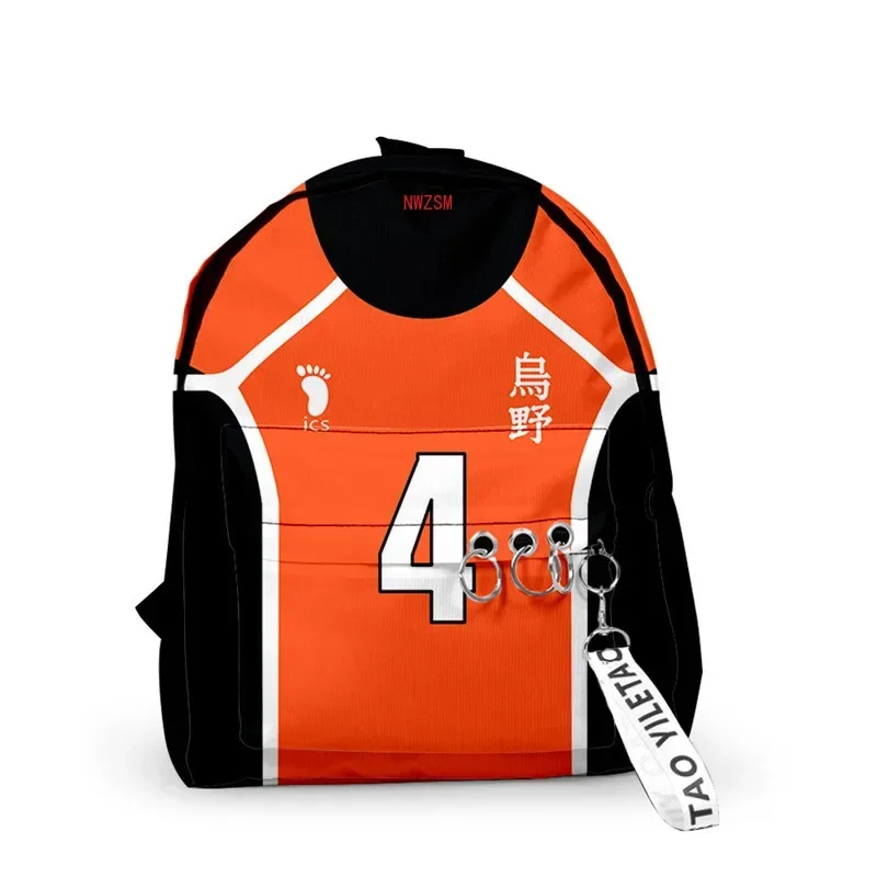 ハイキュー!!! Hinata shoyo-男性と女性のためのランドセル,キャンバスバッグ,nishinoya yuu,3Dバックパック,トラベルバッグ,ノートブックバッグ