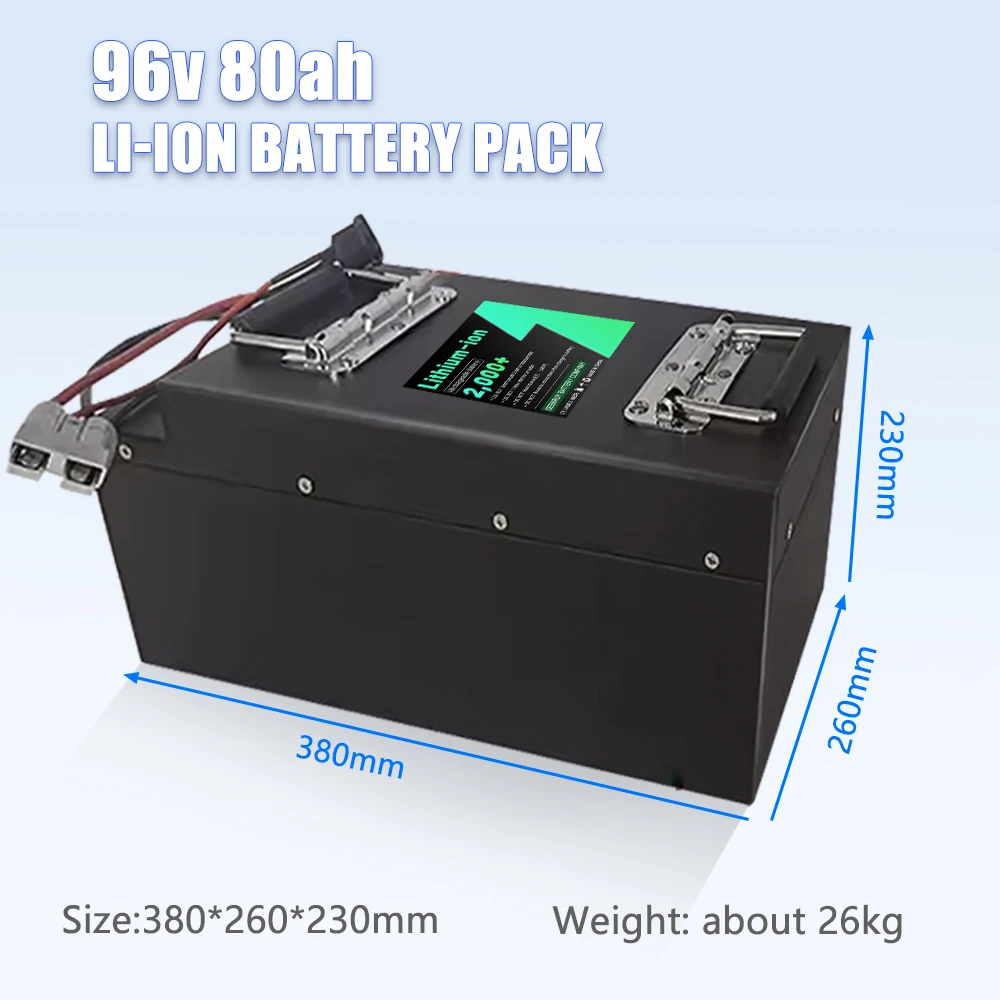96V 80AH 170A BMS With Charger Li ion Lithium Polymer Battery Pack Perfect For Forklift Crane Truck Tricycle MotorCycle