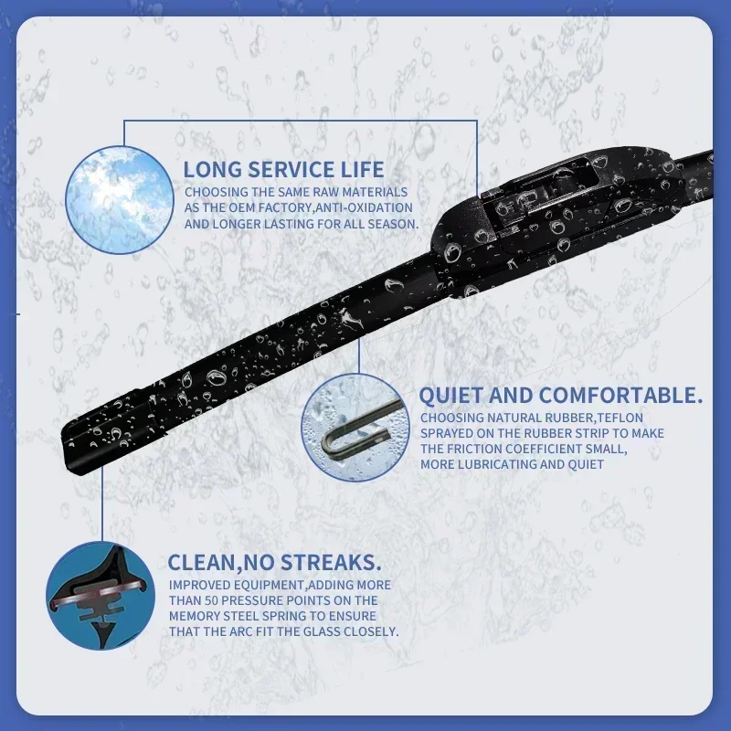 Front Rear Wiper Blades Set For Jeep Cherokee KL 2014 - 2023 Sport Trailhawk Limited X Overland Altitude Windscreen Accessories