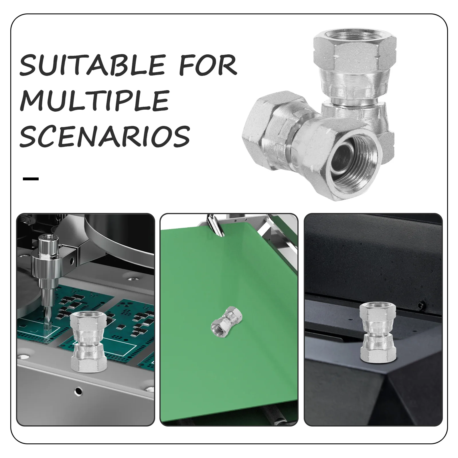 2 Stück hydraulischer Buchse auf Buchse Schwenkadapter 3/8 Zoll BSP Edelstahl für Luftkompressor Industriegeräte High Flow