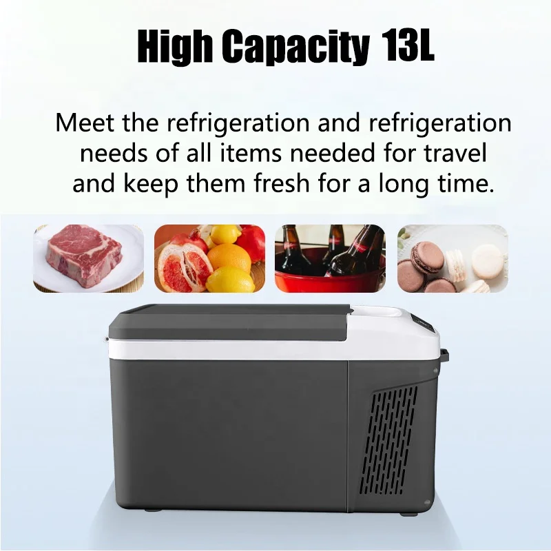Hot Selling Customized LOGO Factory Price High Quality 13L 24V Car RV 12v Camping Portable Mini Refrigerator with Freezer