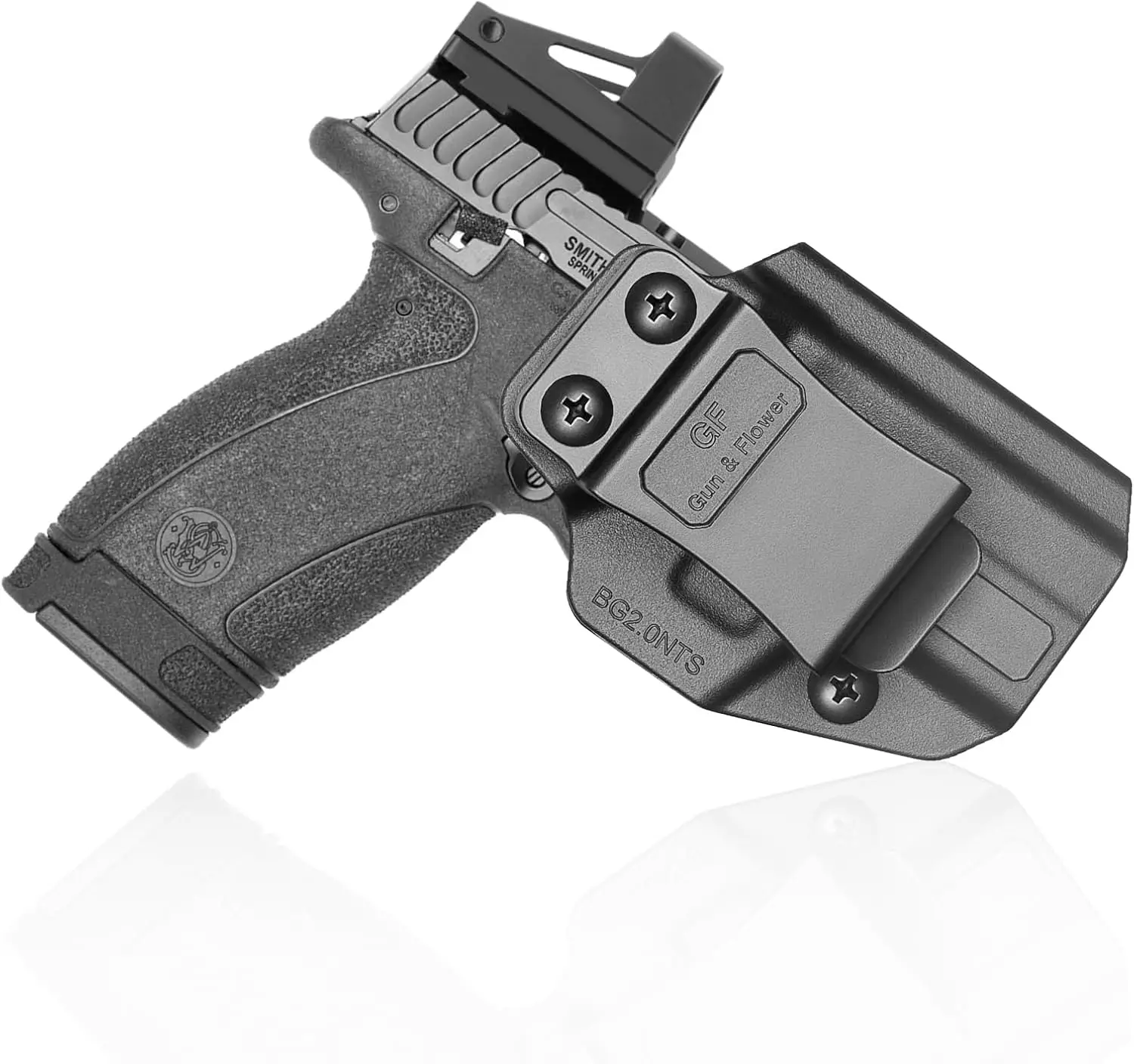 IWB Holster for Smith & Wesson Bodyguard 2.0,Inside Waistband Holster,Leve 2 Retention,Optics,Fixed 1.5” Belt Clip,Right hand