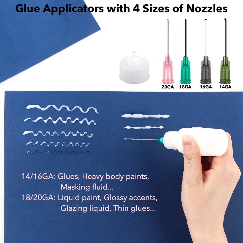 Plastic Squeezable Dropper Bottles with Needle Tips 30ml Fine Tip Glue Applicators Set For Paint Stains Oils Ink Use Crafts Tool