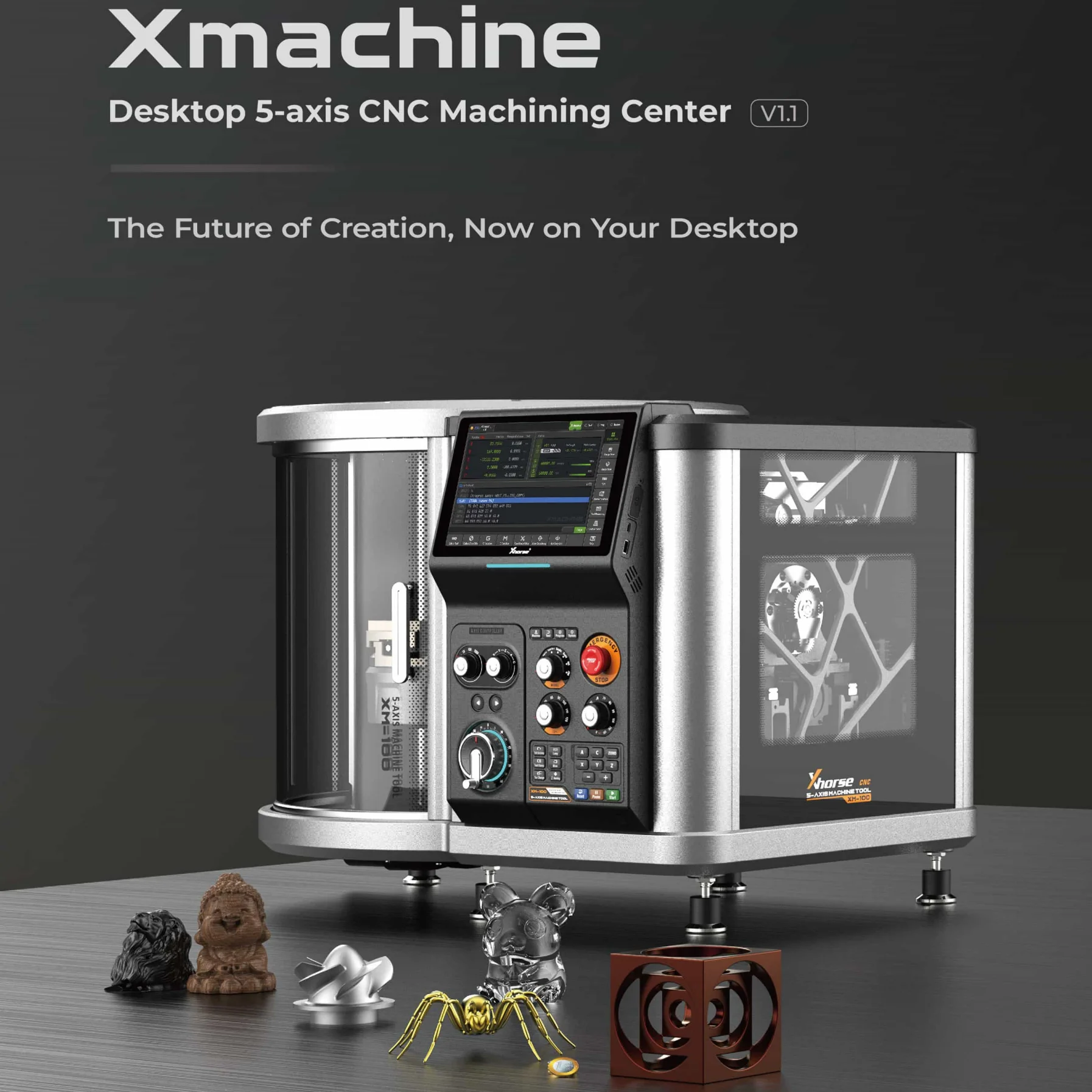 Xhorse3D Xmachine XM-100 Desktop 5-axis CNC Machine,A New Age of Creation