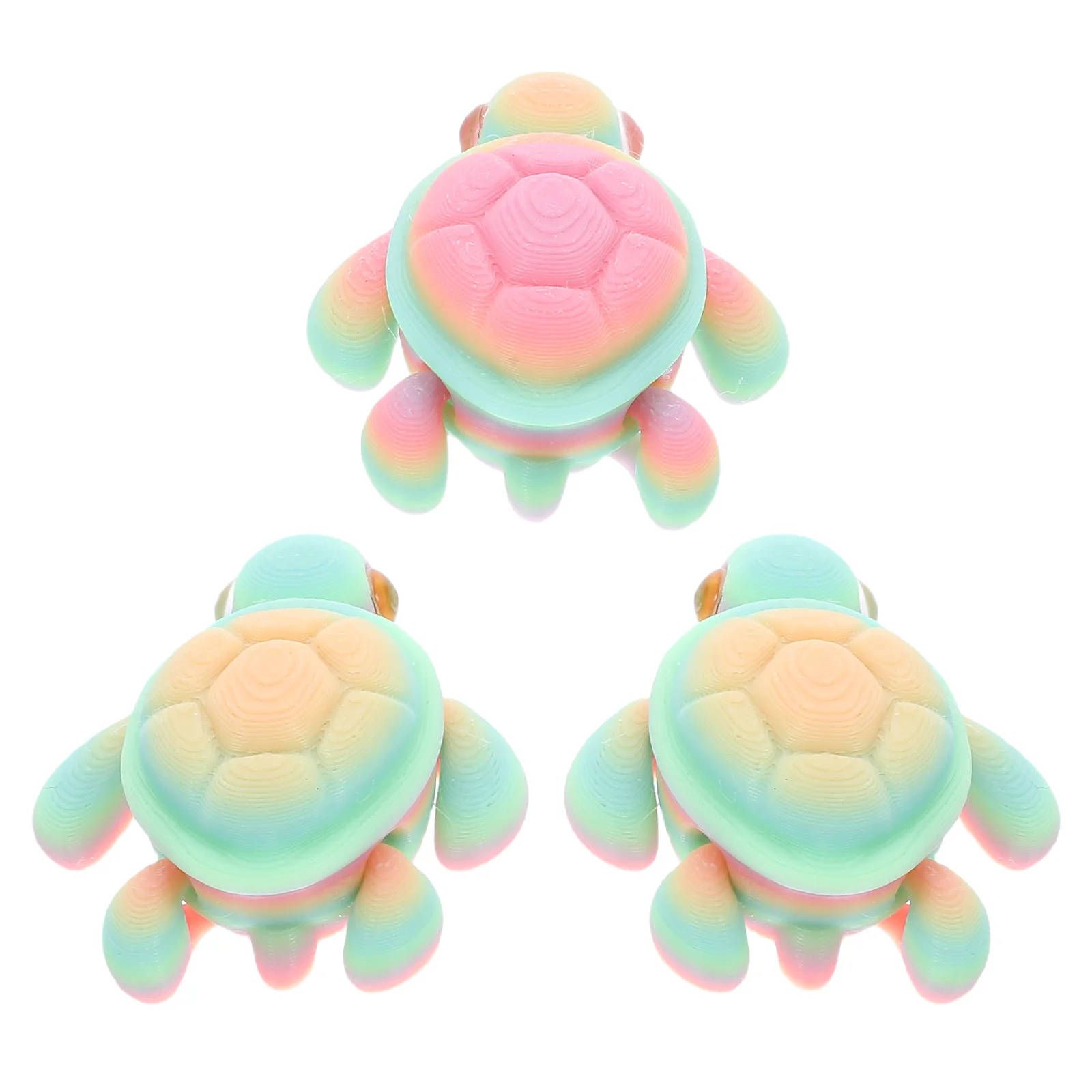 

3Pcs Glow in The Dark Turtle Ornaments 3D Printed Movable Joints Aquarium Mini Turtle Decorations Fish Tank Accessories