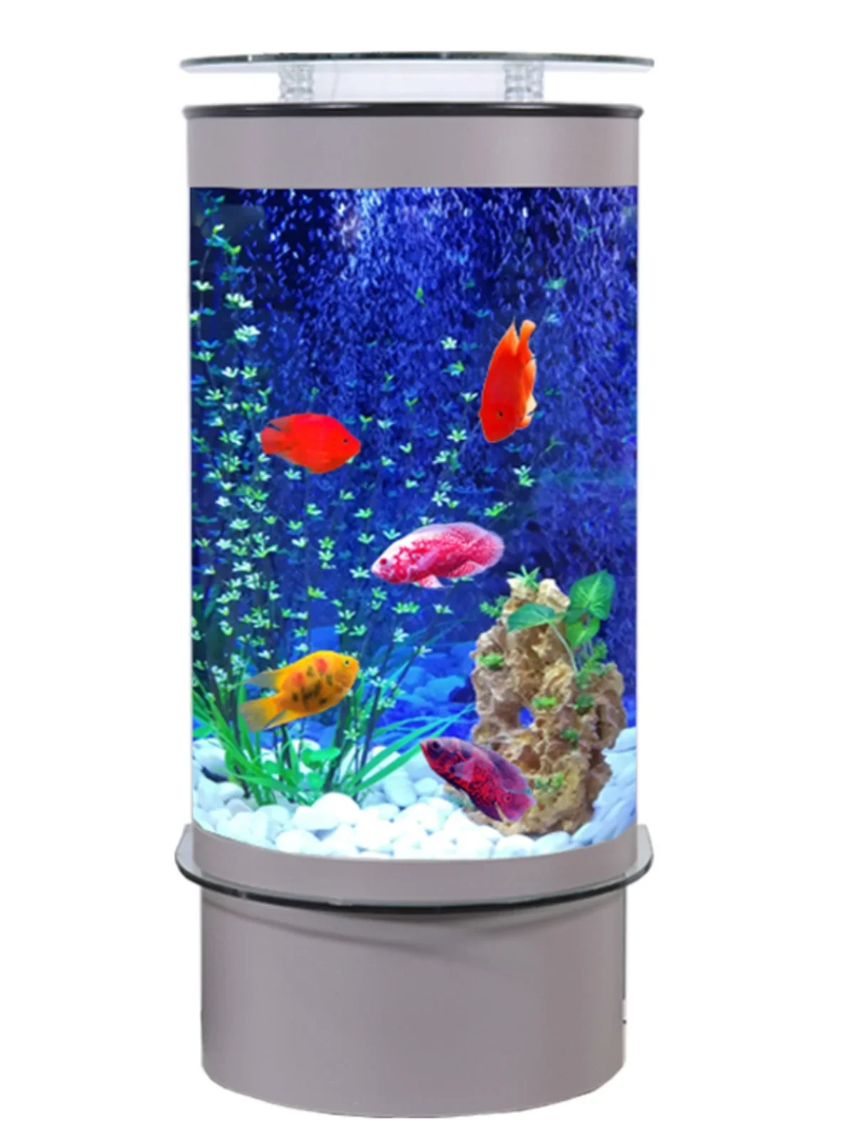 

Semicircle Fish Globe Living Room Small Glass Landscaping Aquarium Cylindrical Vertical