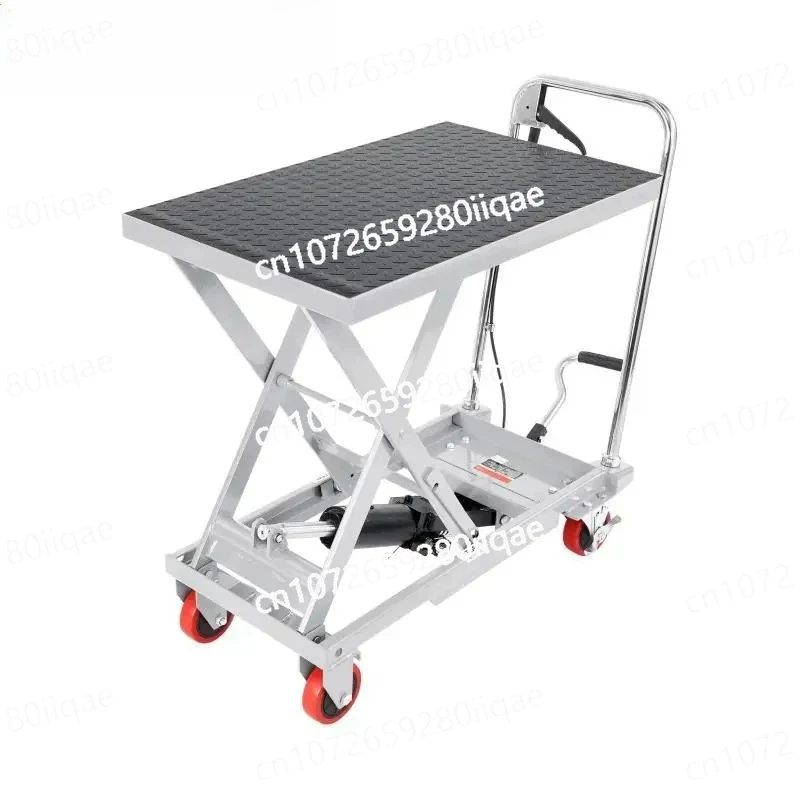

For Material Handling SucceBuy 330/500lbs Hydraulic Lift Table Cart Manual Single Scissor Platform with 4Wheels and Non-slip Pad