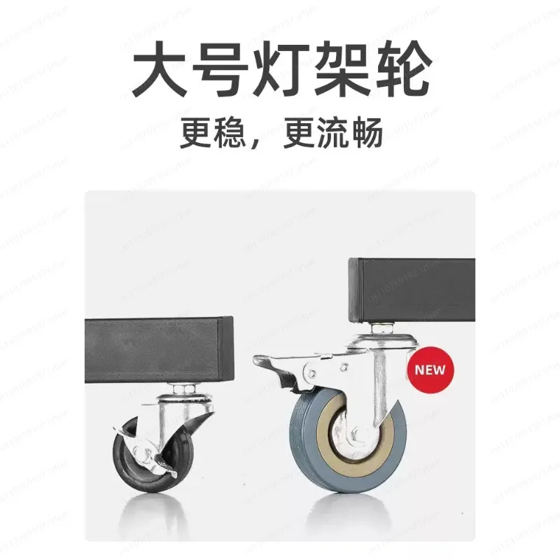 Photography Heavy-Duty Ground Lamp Frame with Pulley, Folding All-Metal Broadcast Room Fill Lamp, Three-Legged Low lAmp Bracket