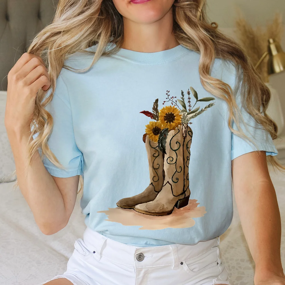 

Alien Stage Custom Women T-shirt Y2K 100% Cotton Oversized Vintage Cowboy Boots Print Top Summer Gothic Streetwear Clothes⚡
