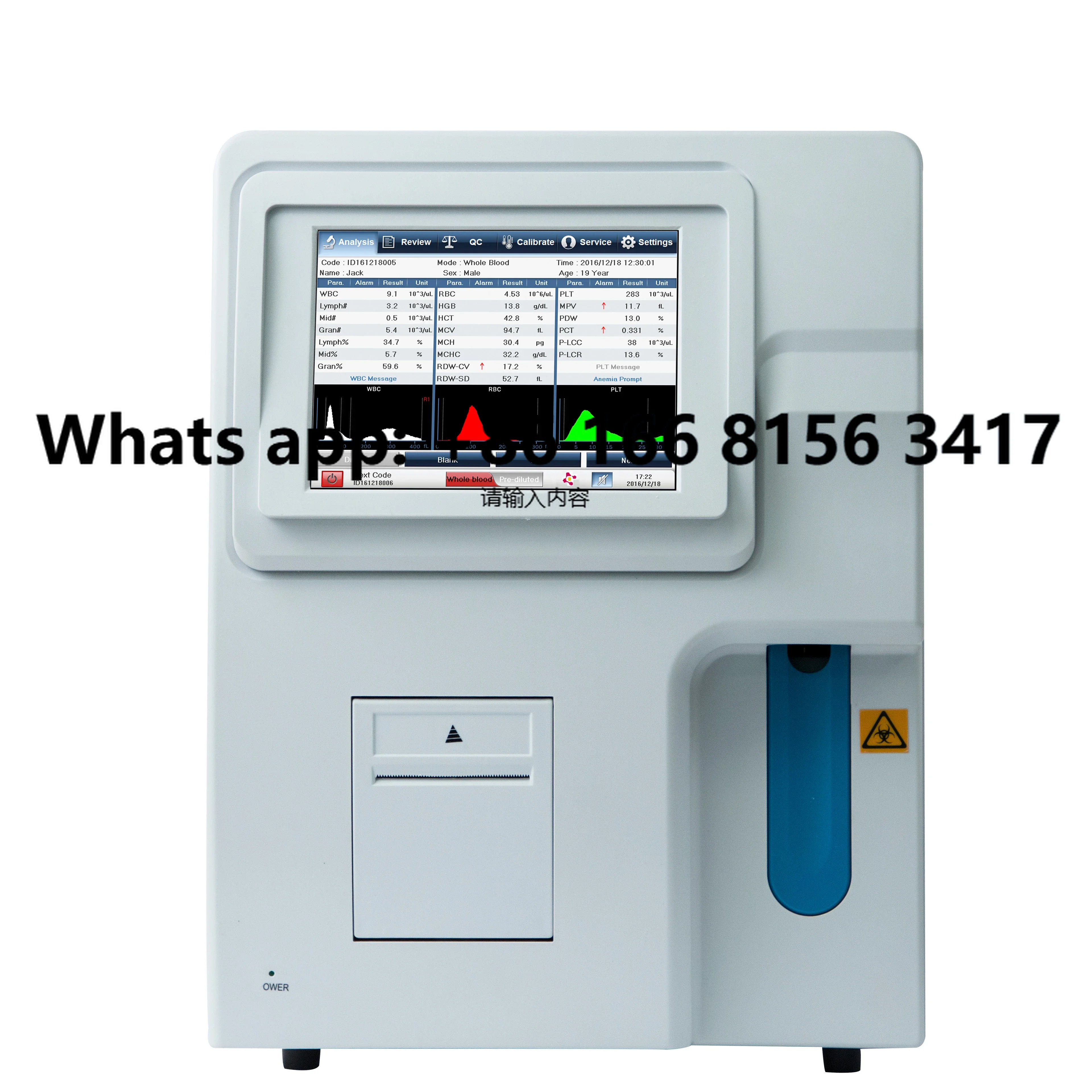 

High Quality and Lower Price Automated Bl-ood Analyzer Hospital 3-part bl-ood Hem-at-ology Analyzer for Human and Vet