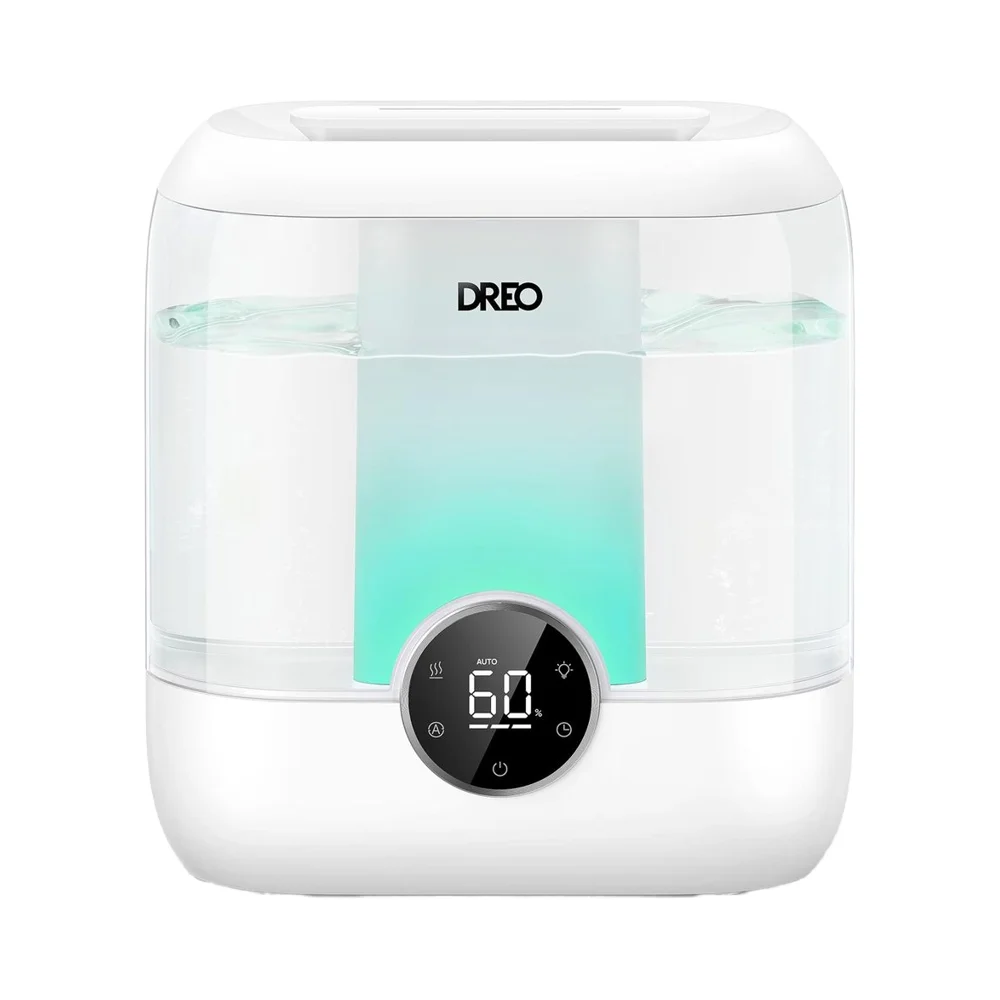 Dreo 6L Top Fill Humidifier Quiet 8 DB Adjustable Humidity Control Night Light Easy Clean 60H Runtime Bedroom Nursery Living