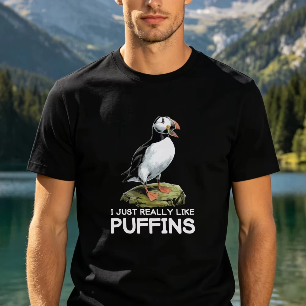 I Just Really Like Puffins Graphic Tee Cute Seabird Lover Humor Men Women Casual Cotton Shirt Puffin Tshirt Puffin Lover Apparel