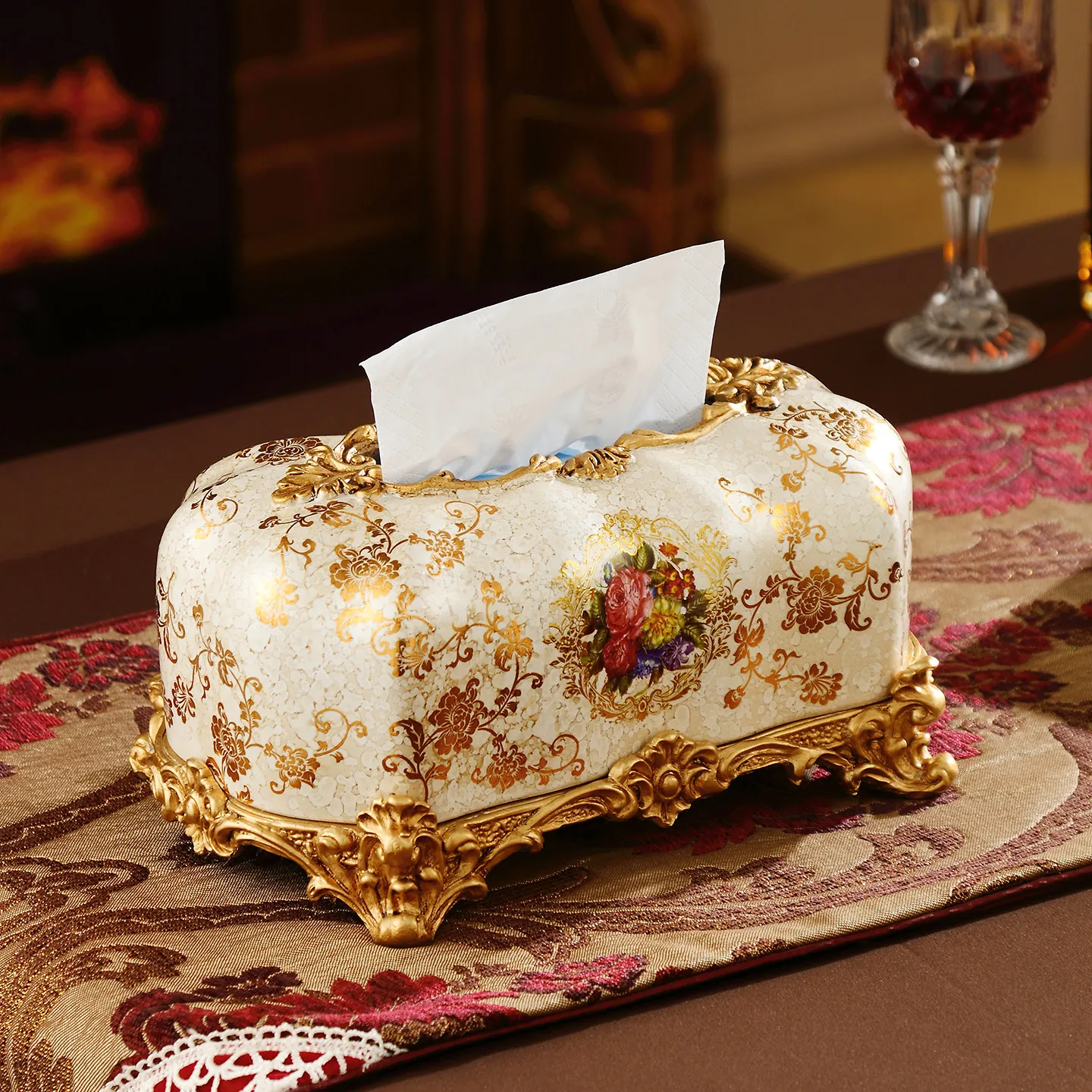 Tissue box Living room luxury retro pumping carton Moving to a new home decorative pumping carton