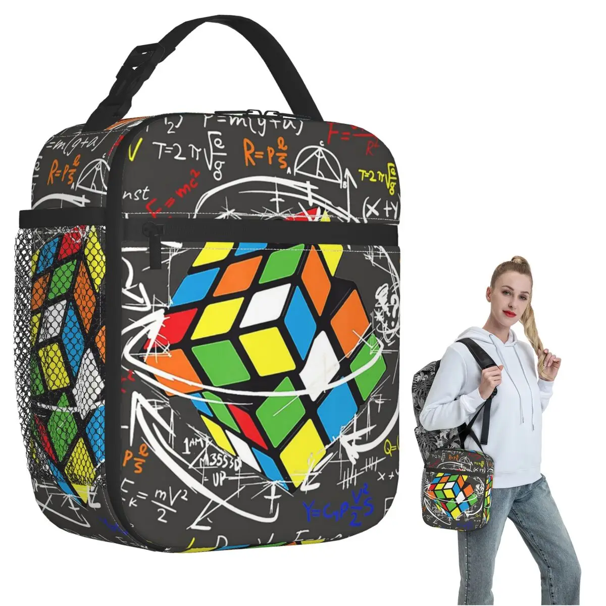 Rubix Rubiks Rubics (3) Insulated Lunch Bag for Women Children Leakproof Food Boxes Thermal Lunch Box Tote