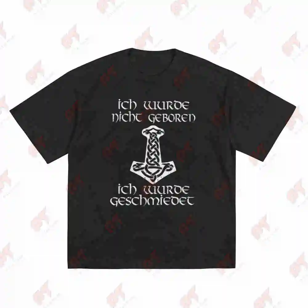 Forged Not Born Strength Determination Nordic Viking Short Sleeve Tee 100% Cotton T-Shirt