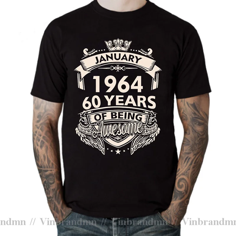 Born In 1964 November September October December January Febuary March April May June July August 50 Years Awesome Birth T Shirt