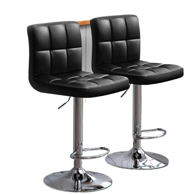 

Bar Chair Furniture Restaurant Nordic Countryside Solid Kitchen High Counter Metal PU Leather Modern Bar Stool Chair Swivel