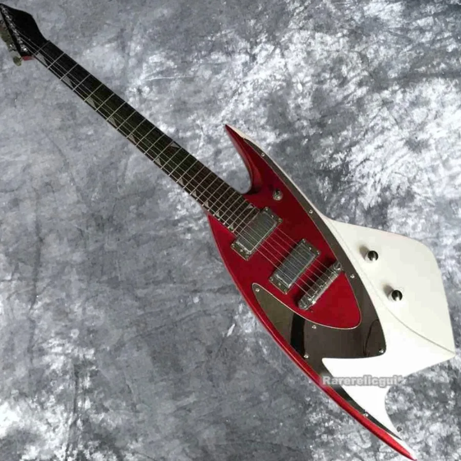 Shark Metallic Red Electric Guitar Mini Humbukcer Pickups Wrap Arround Tailpiece Mirror Pickguard