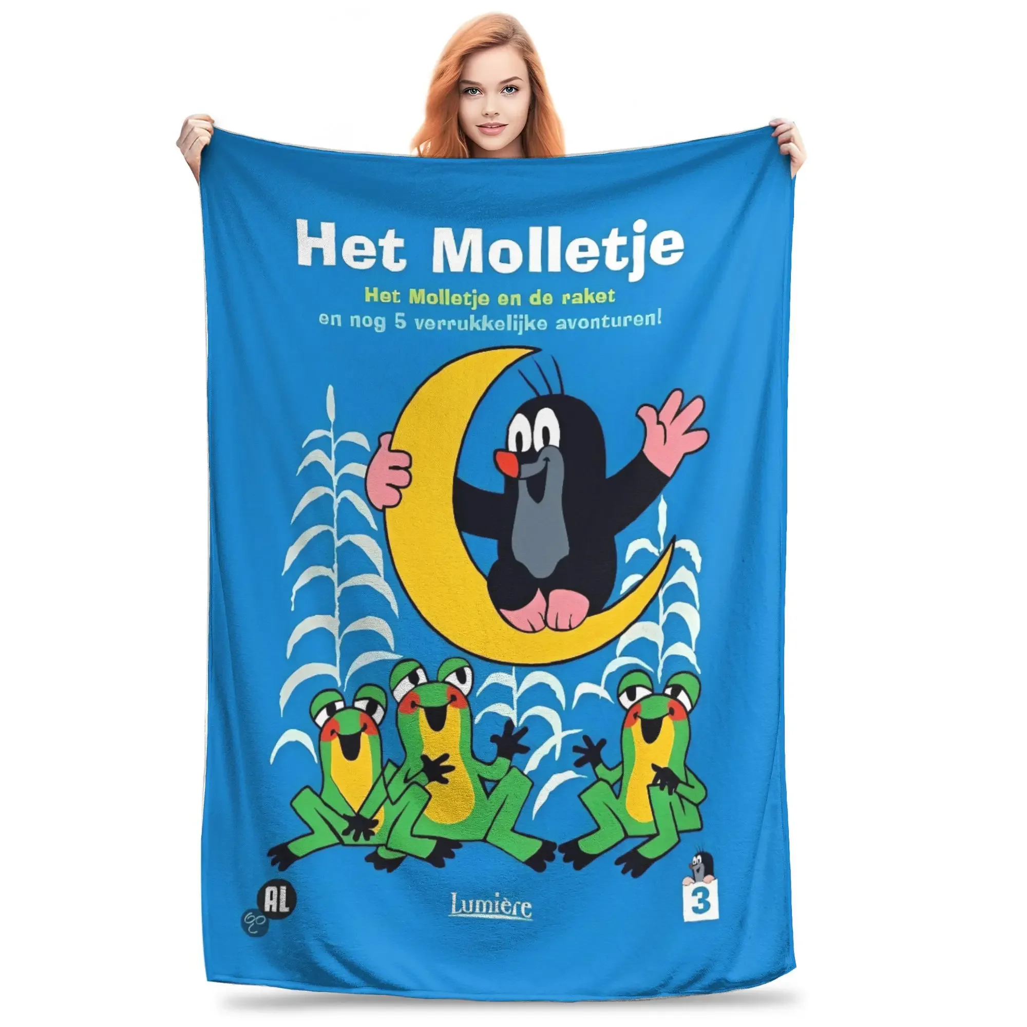 

The Little Mole Super Soft Throw Blanket for Kids Adults Plush Flannel Bedspread Aesthetic Home Decor Sofa Bed Cover