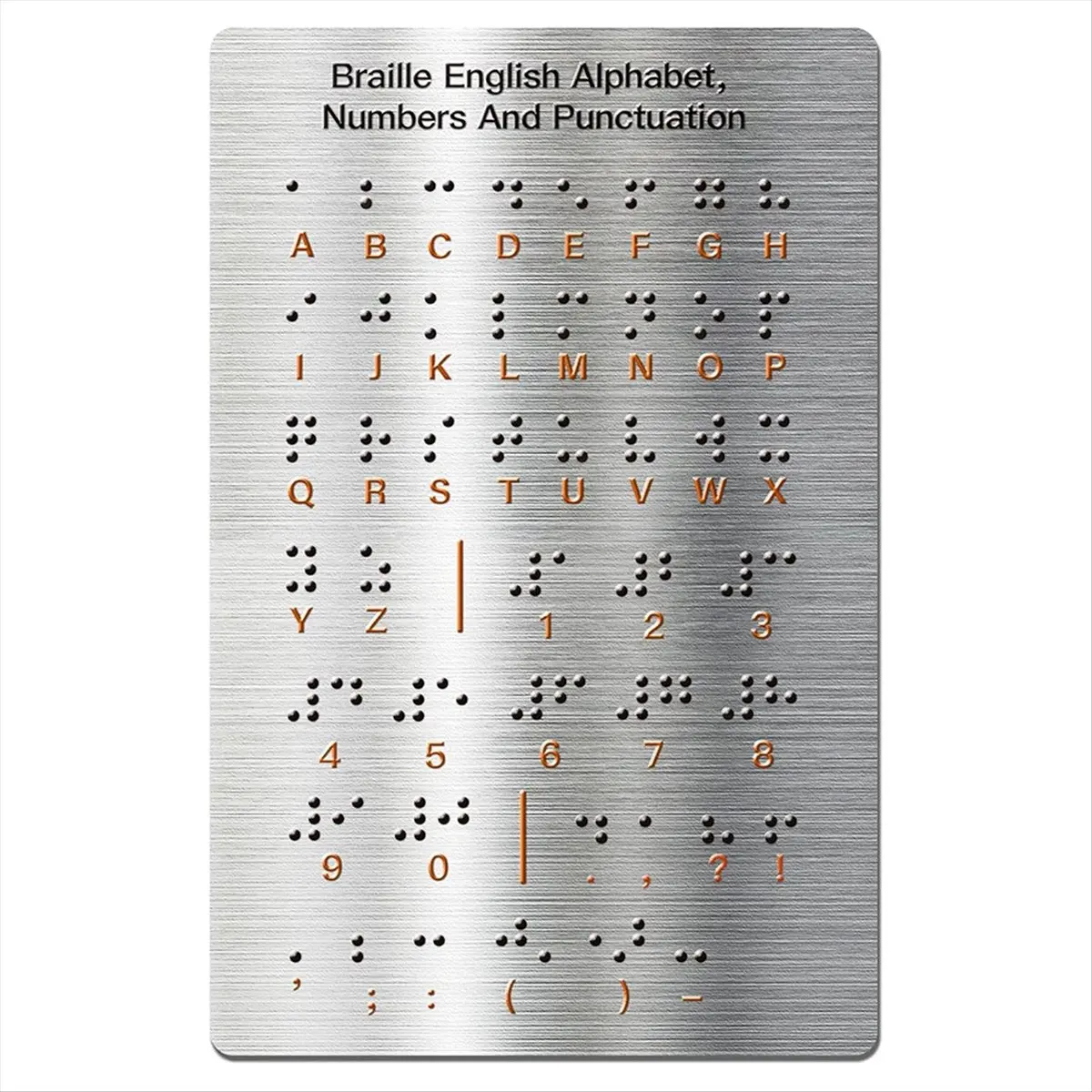 REST Braille Alphabet Board,Raised Dots, Numbers & Punctuation Braille Learning for Beginners, Education Gifts