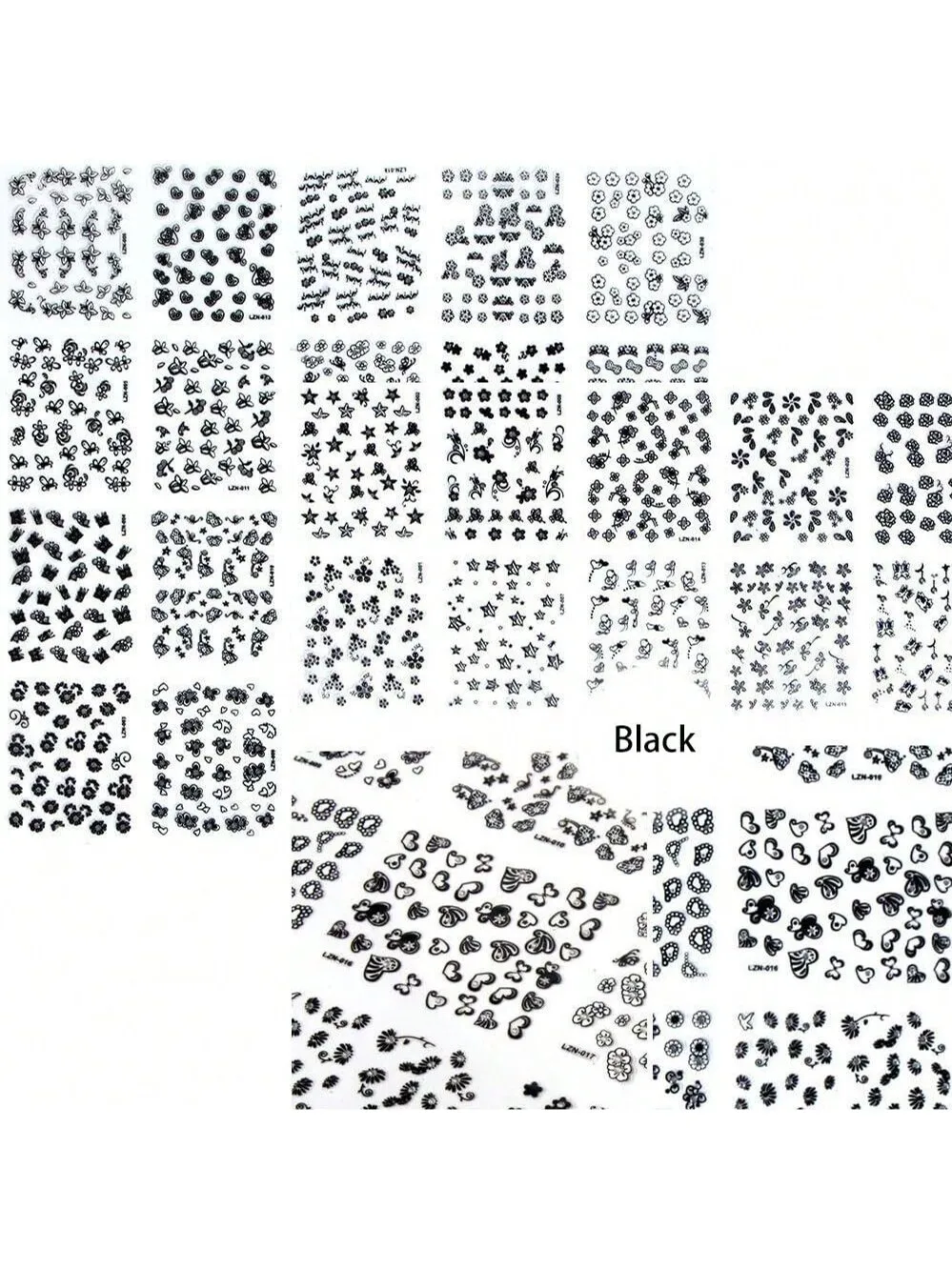 90枚入りミックス3Dミニフラワーネイルアートステッカー、女性と女の子のためのネイルアート用品、粘着式ネイルアートデカール