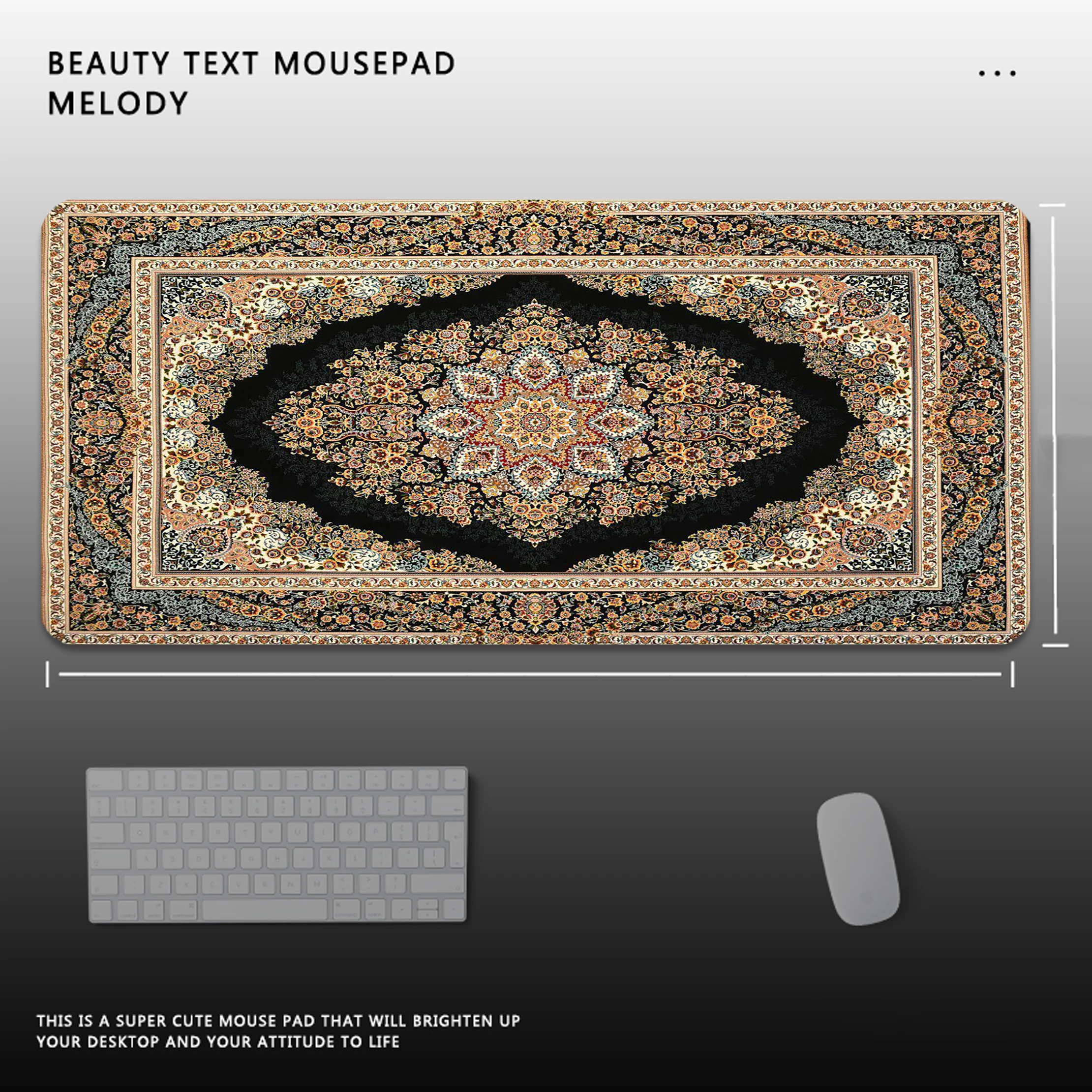 

Mouse Pad Persian Style HD Print Large Gamer Mousepad Keyboard Mat XXXL Mouse Mats 90x40cm Rubber Desk Pad Design Desk Rug