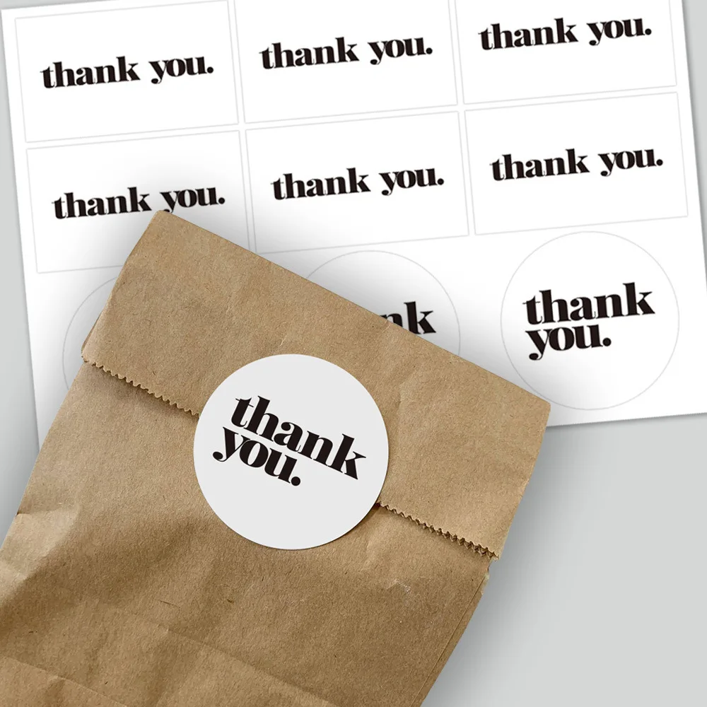 90pcs/set White Thank You Stickers Rectangle Gift Envelope Seals, Thank You Lables for Small Bussiness, Packaging, Online Retail