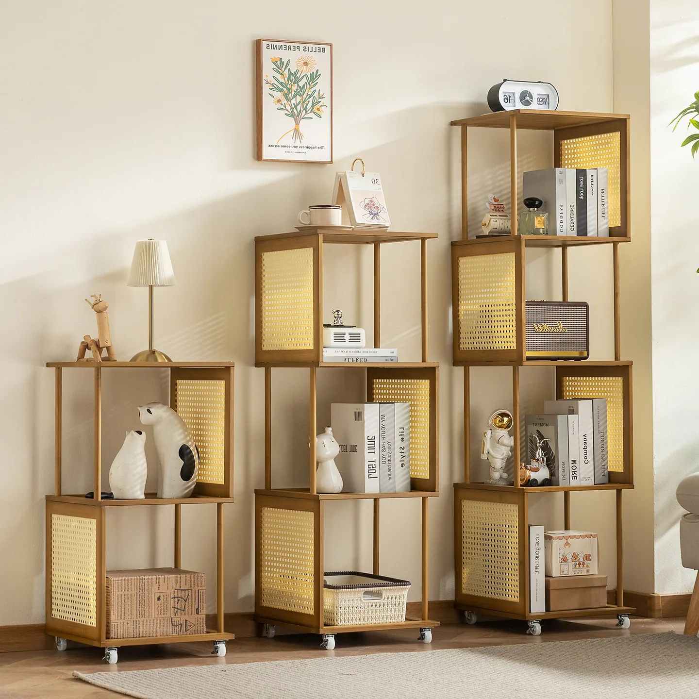 Living room removable bookshelf, simple children's bookcase shelf, floor-to-ceiling integration