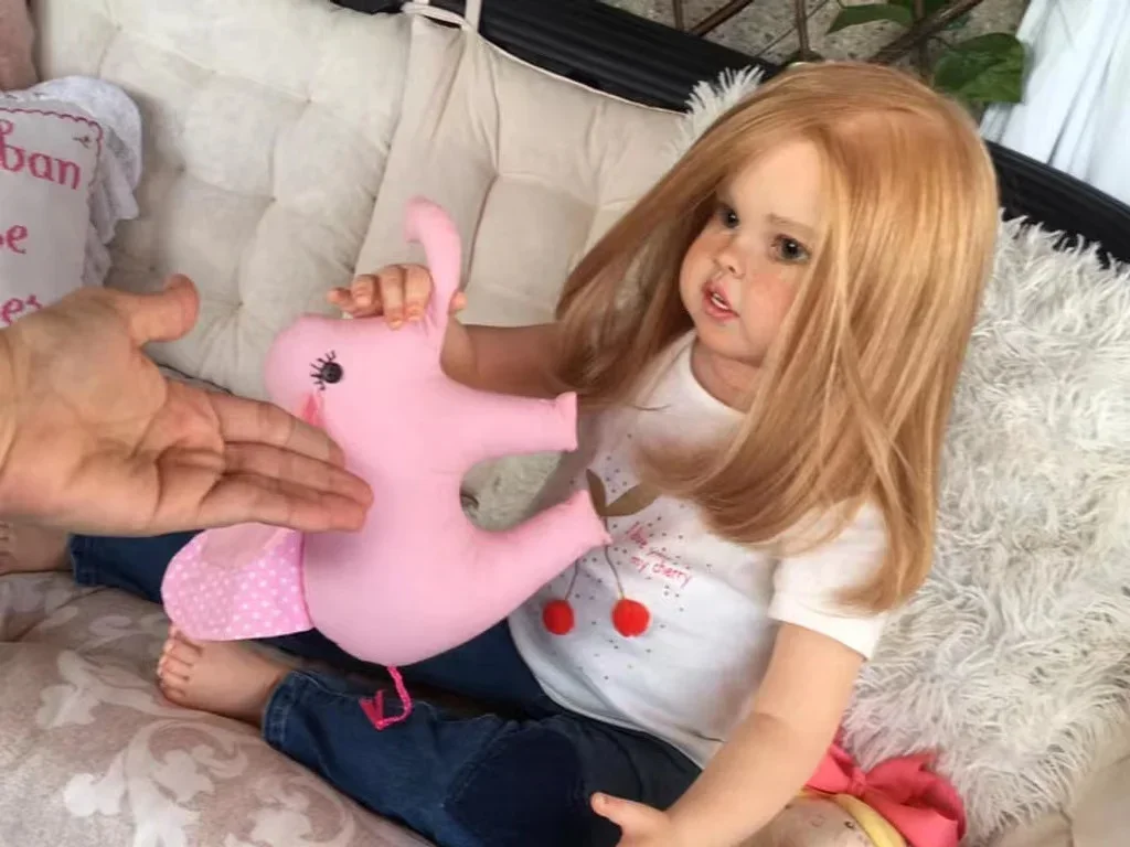 EGO 32Inches Reborn Baby Reborn Doll Kit CressidaLifelike Soft Tou ch Freckle Face  With Cloth Body