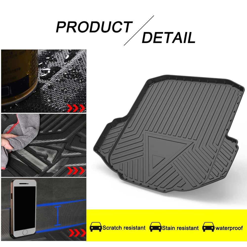 TPE Car Trunk Mats Storage Box For Volkswagen Jetta Sagitar 2019 2020 2021 2022 2023 Trunk Protection Rubber Cargo Liner