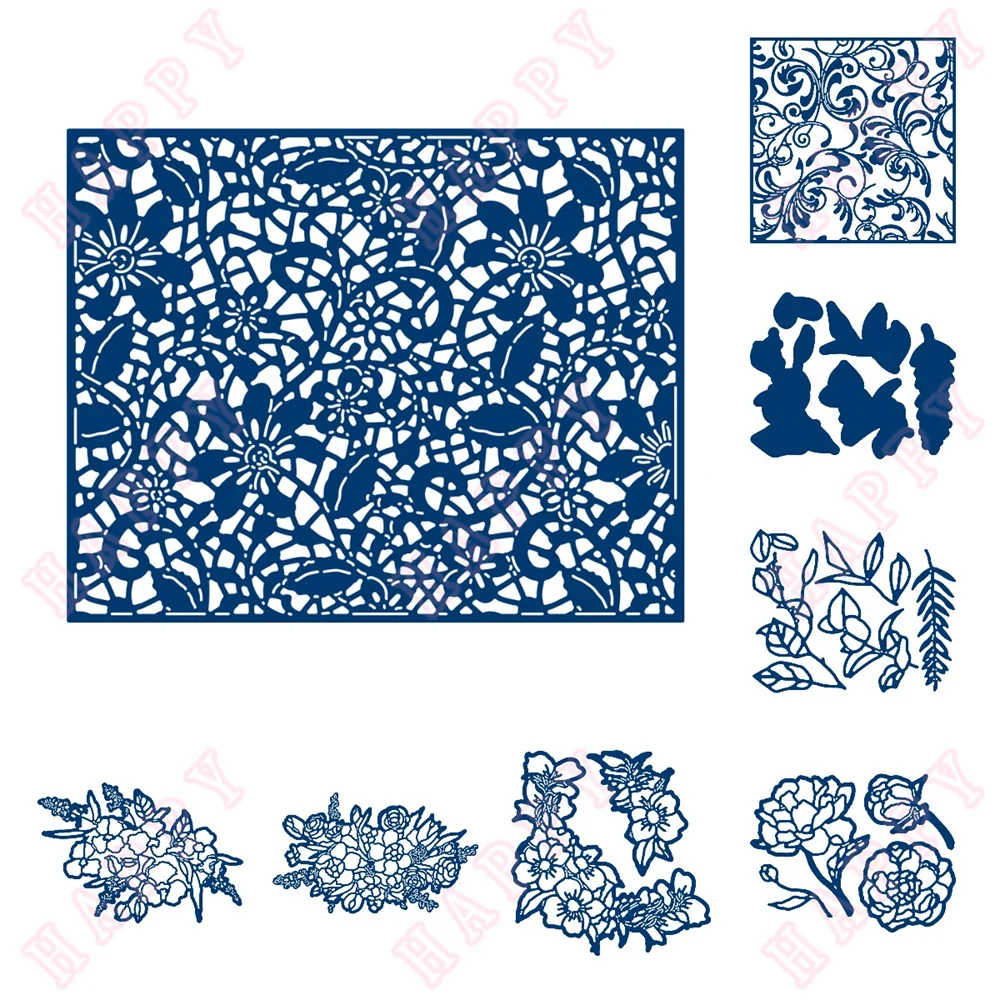 

Metal Cutting Dies Spring Evergreen Lace Decoration For New DIY Scrapbooking Diary Album Paper Template Card Embossing Handcraft