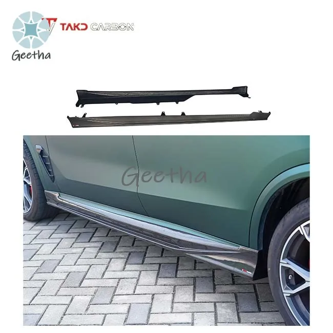 

TAKD Carbon Glossy Dry Carbon Fiber Added Style Side Skirts Extensions for BMW X5 G18 LCI 2024
