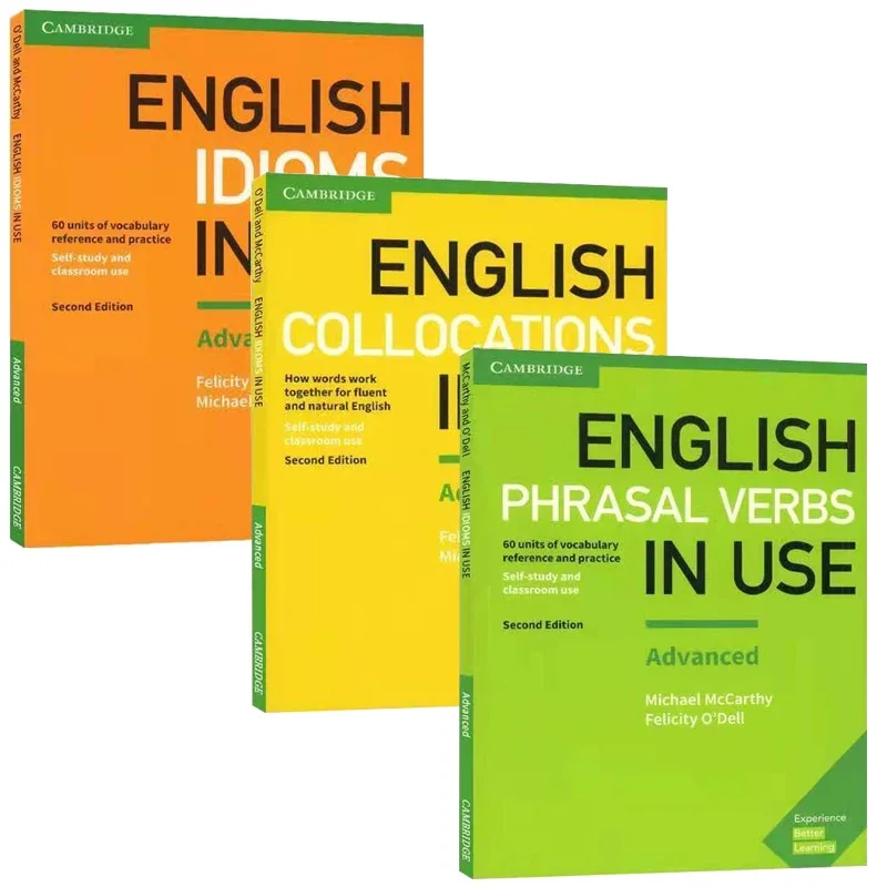 

Collocations/idioms/phrasal Verbs Cambridge English English Vocabulary in Use Color Printing Intermediate/Advanced 3 Books