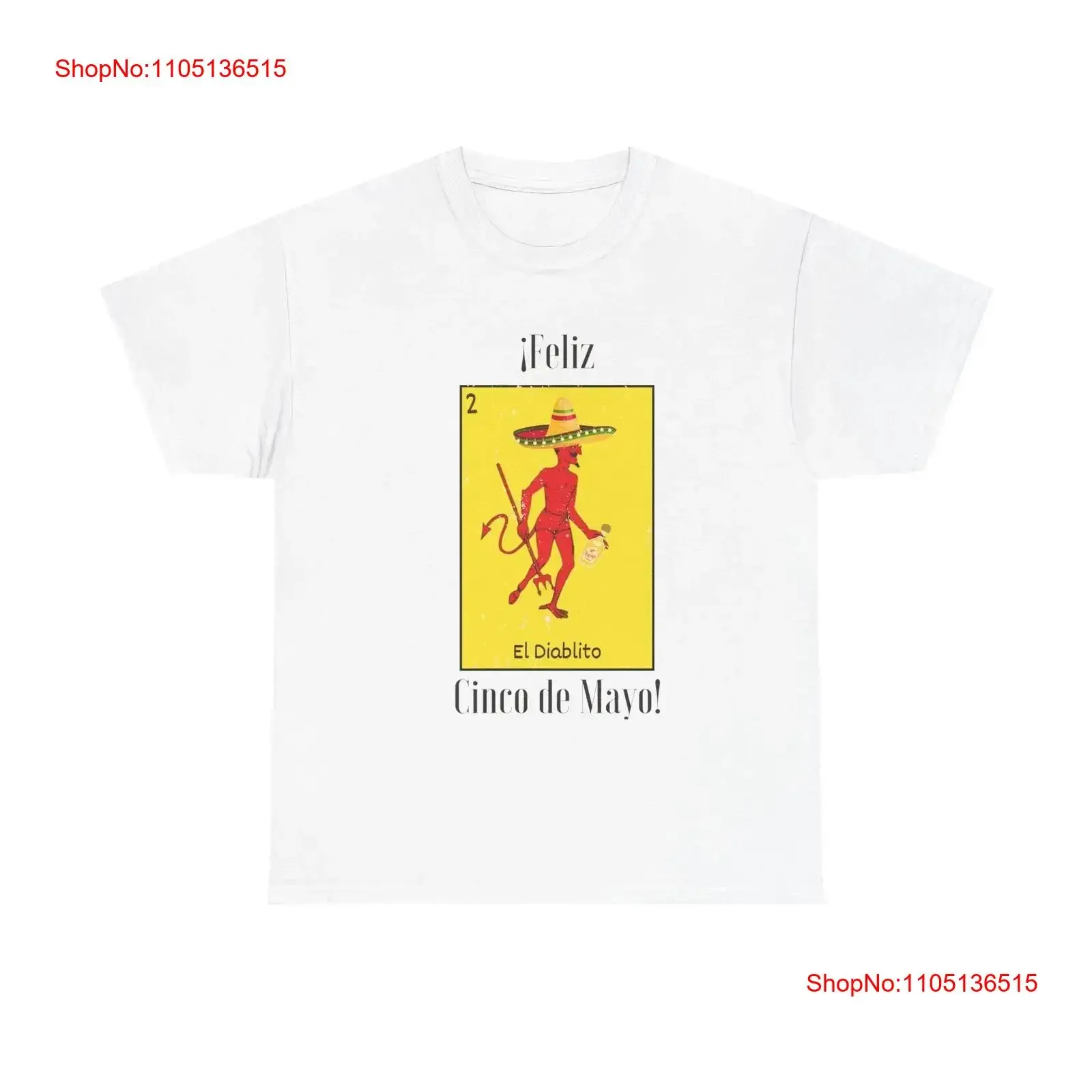 El Diablito Loteria parodia divertida Cinco de Mayo camiseta para adultos vintage lavado cómodo estirado Unisex
