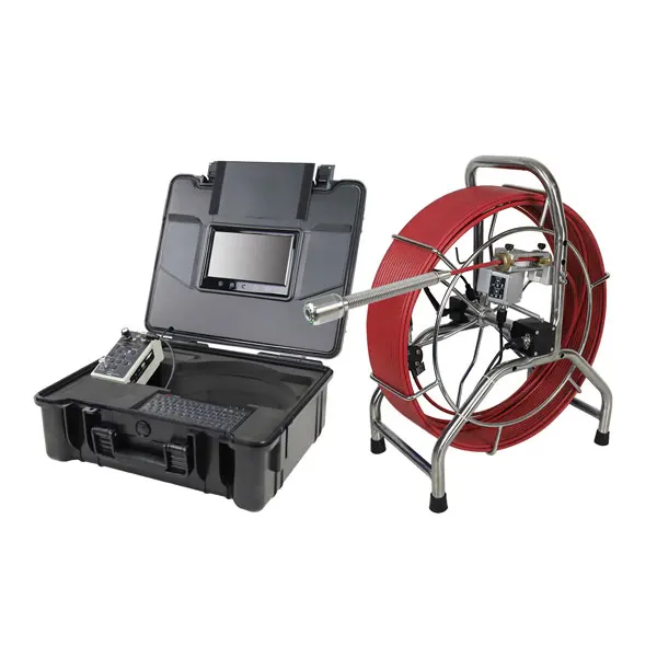 Self levelling camera head 7mm fiberglass push cable drain pipe inspection camera