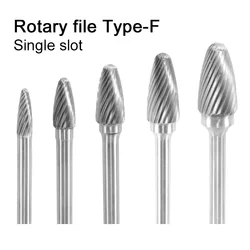 1 pcs  F Type Head Tungsten Carbide Rotary File Tool Drill Milling Carving Bit Tools Point Burr Die  for Metal Wood